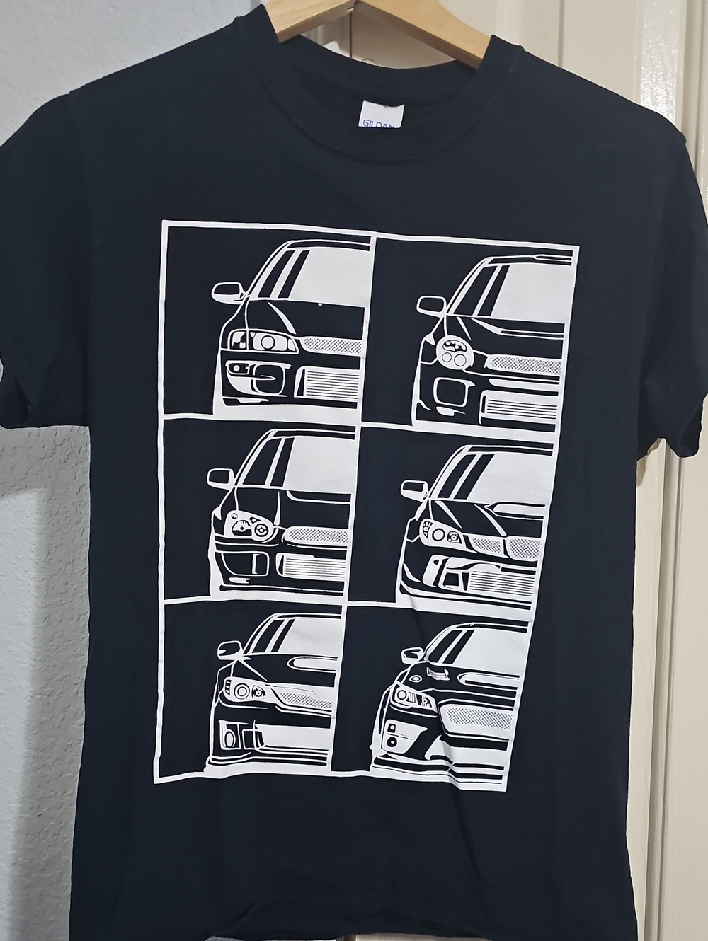 Men's Black Graphic Car Panel Tee
